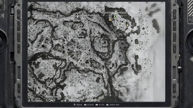 Call of Duty: Modern Warfare 4 - Localizaci�n en el mapa de la misi�n 10 Atrapados de la nota coleccionable Nota de los barracones de la estaci�n de interferencias