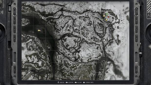 Call of Duty: Modern Warfare 4 - Localizaci�n en el mapa de la misi�n 10 Atrapados de la nota coleccionable Nota del helipuerto de la estaci�n de interferencias