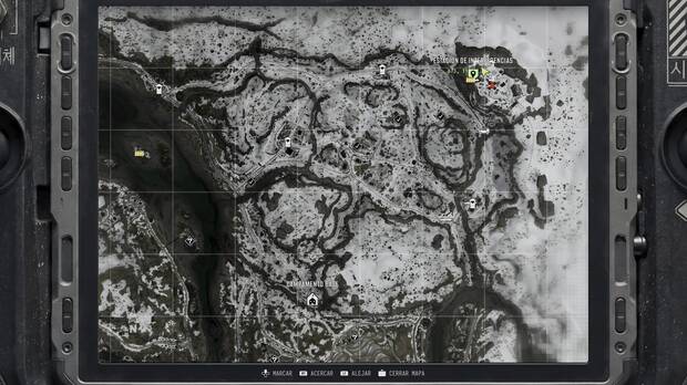 Call of Duty: Modern Warfare 4 - Localizaci�n en el mapa de la misi�n 10 Atrapados de la nota coleccionable Nota de la sala principal de la estaci�n de interferencias