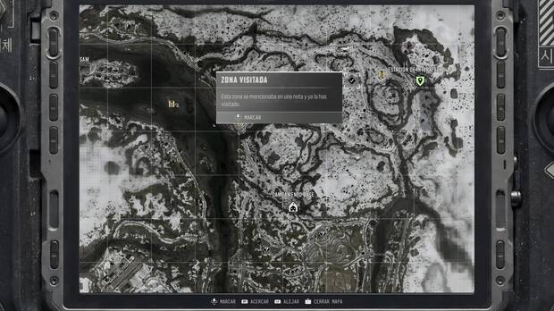 Call of Duty: Modern Warfare 4 - Localizaci�n en el mapa de la misi�n 10 Atrapados de la nota coleccionable Nota de la estatua del NE