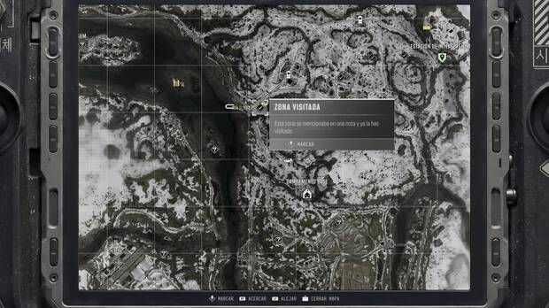 Call of Duty: Modern Warfare 4 - Localizaci�n en el mapa de la misi�n 10 Atrapados de la nota coleccionable Nota de contrabando del letrero grande