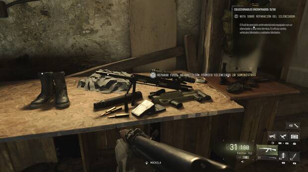 Call of Duty: Modern Warfare 4 - D�nde encontrar la nota coleccionable Nota sobre reparaci�n del silenciador en la misi�n 10 Atrapados