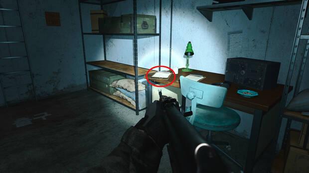 Call of Duty: Modern Warfare 4 - D�nde encontrar la nota coleccionable Nota del b�nker oculto de los campos de cultivo 2 en la misi�n 10 Atrapados