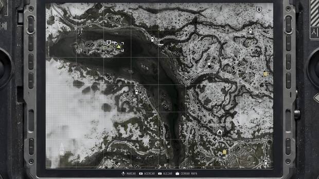 Call of Duty: Modern Warfare 4 - Localizacin en el mapa de la misin 10 Atrapados de la nota coleccionable Nota del puesto SAM sobre el helipuerto