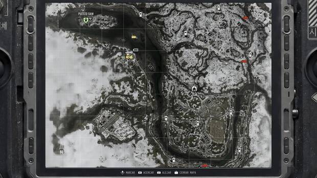 Call of Duty: Modern Warfare 4 - Localizacin en el mapa de la misin 10 Atrapados de la nota coleccionable Nota del puesto avanzado del helipuerto