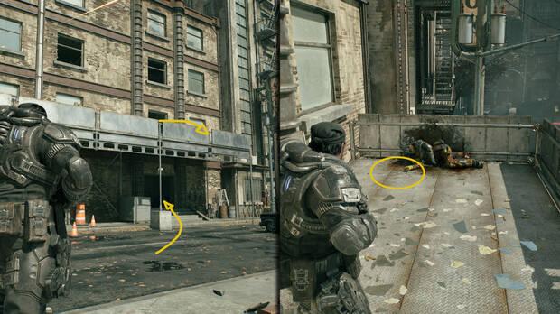 Gears of War: E-Day - Ubicacin del coleccionable del acto 2 Chapas de la CGO de la soldado raso Liz Waxman