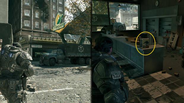 Gears of War: E-Day - Ubicacin del coleccionable del acto 2 Caja de cereales Thrashies