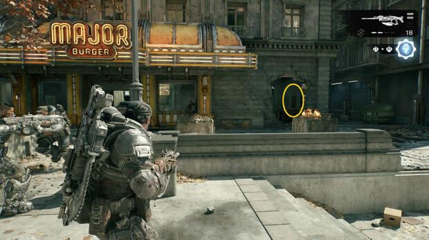 Gears of War: E-Day - Ubicacin del coleccionable del acto 2 Cartel de recuperacin vandalizado