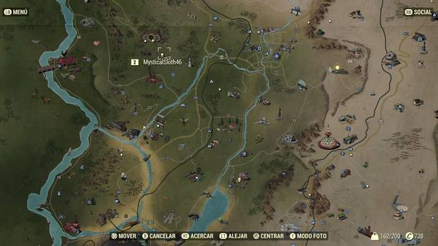 En el mapa puedes ver en todo momento donde se encuentran los 24 jugadores del servidor, y acercarte a ellos si quieres, para cooperar o para luchar.