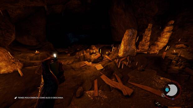 En las cuevas la iluminaci�n genera ambientes muy claustrof�bicos.