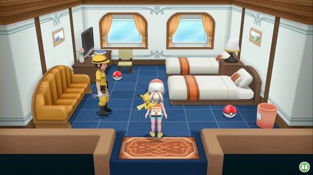Pokémon Let's Go - SS Anne: camarote con objetos
