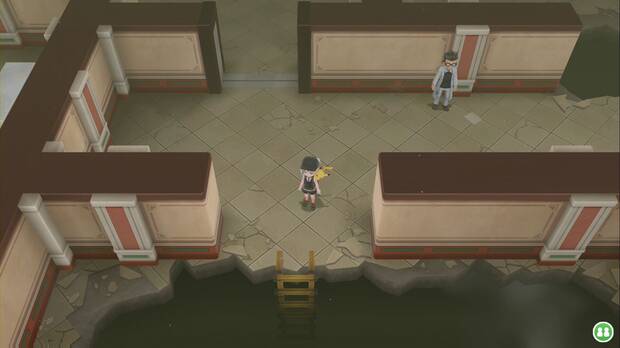 Pokémon let's Go - Mansión Pokémon: escalera al sótano