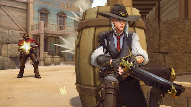 Ashe es una hero�na que ser� �til en el combate a media y larga distancia gracias a su fusil semiautom�tico.