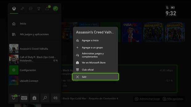 Xbox Series X/S salir de juegos