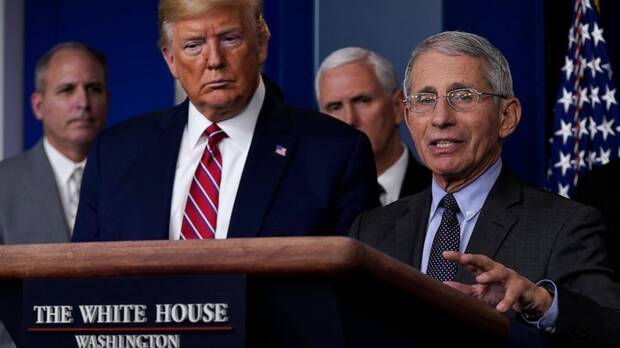 El Dr. Fauci en una ruenda de prensa
