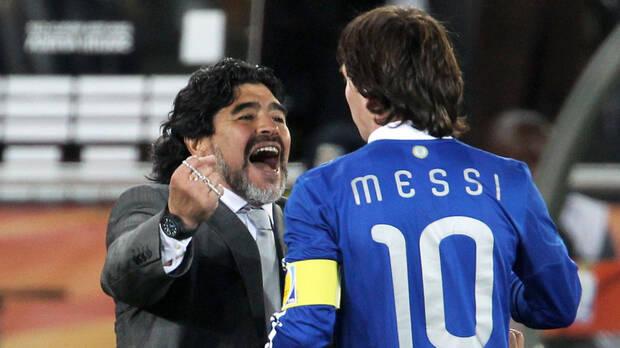 Maradona con Messi