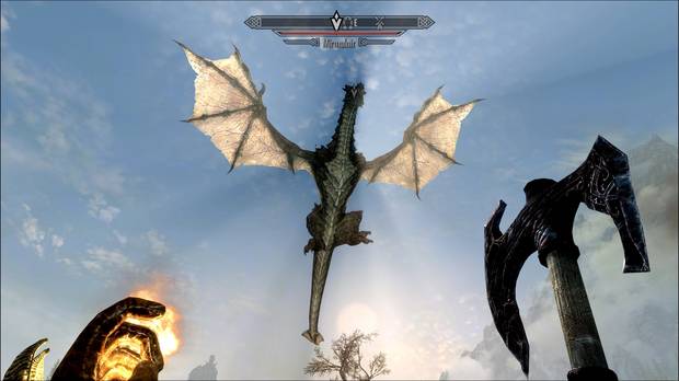 La iluminaci�n volum�trica, que ya estaba presente en la 'Special Edition', le sienta fenomenal al mundo de 'Skyrim'.