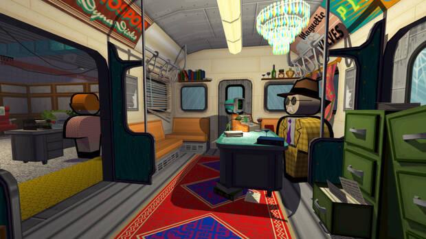 Captura de Jazzpunk, uno de los mejores juegos cortos de PC.