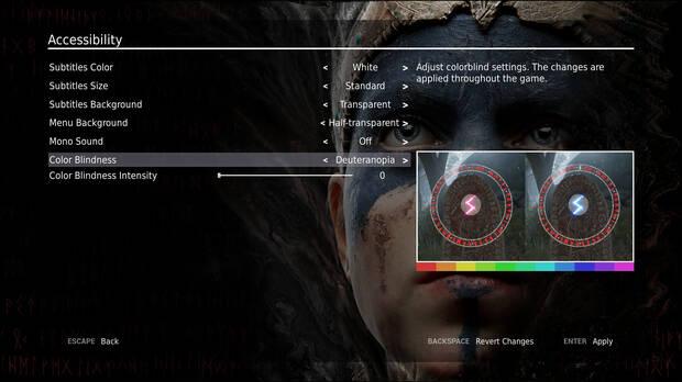 Hellblade PC accesibilidad