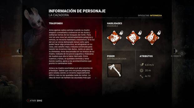 Dead by Daylight - Información y detalles del asesino La Cazadora (Anna)
