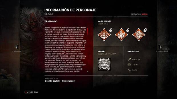 Dead by Daylight - Información y detalles del asesino El Oni (Kazan Yamaoka)