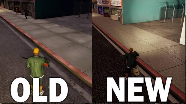 Comparativa de texturas originales de GTA The Trilogy vs mod a 4K.