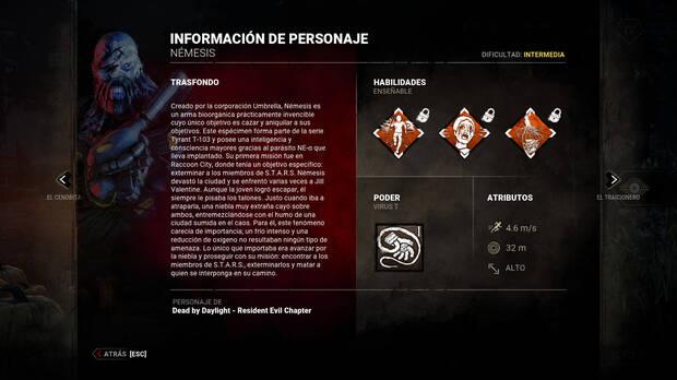 Dead by Daylight - Información y detalles del asesino La Némesis (Némesis-T Type)