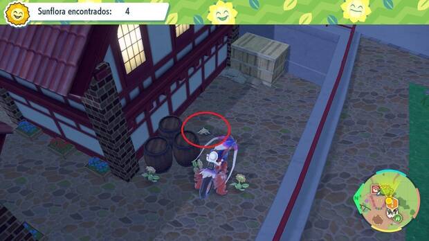 Pokémon Escarlata y Púrpura - Localización de Sunflora nº 5 en el examen del Gimnasio Planta