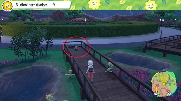 Pokémon Escarlata y Púrpura - Localización de Sunflora nº 10 en el examen del Gimnasio Planta