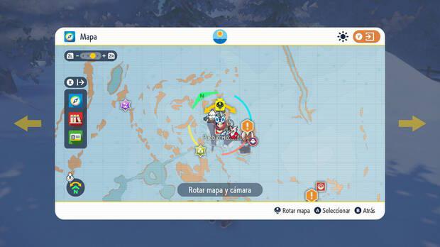 Pokémon Escarlata y Púrpura - Localización en el mapa del NPC de Entrenamiento extremo