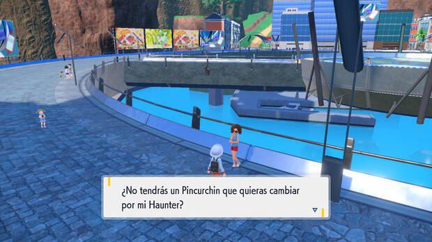Pokémon Escarlata y Púrpura - Intercambio de NPC de un Haunter en Ciudad Leudal