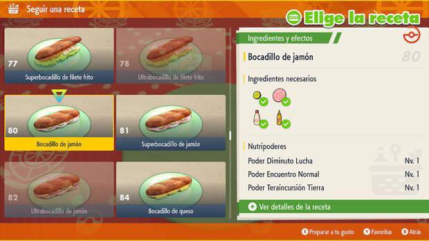 Pokémon Escarlata y Púrpura - Bocadillo de jamón para activar el poder Encuentro Normal