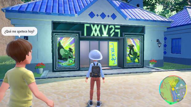 Pokmon Escarlata y Prpura: Escaparate de la tienda Montatanto con los cascos de Daft Punk