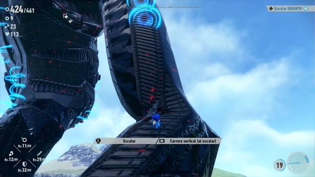 Sonic Frontiers - Escalar por los brazos de Giganto para llegar a su cabeza