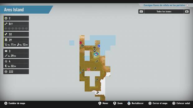 Sonic Frontiers - Localización en el mapa del desafío M-044 de Ares Island