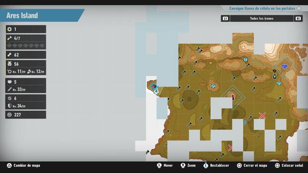 Sonic Frontiers - Localización en el mapa del desafío M-030 de Ares Island