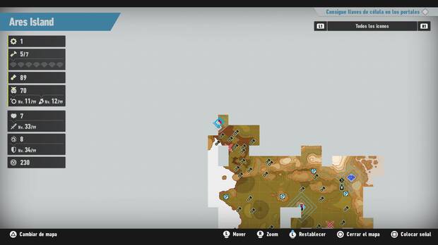 Sonic Frontiers - Localización en el mapa del desafío M-032 de Ares Island