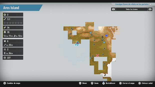 Sonic Frontiers - Localización en el mapa del desafío M-045 de Ares Island
