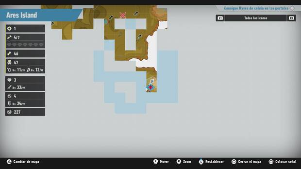 Sonic Frontiers - Localización en el mapa del desafío M-054 de Ares Island