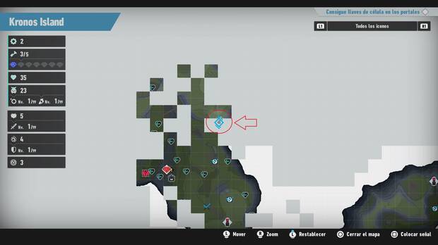 Sonic Frontiers - Localización en el mapa del desafío M-009 de Kronos Island