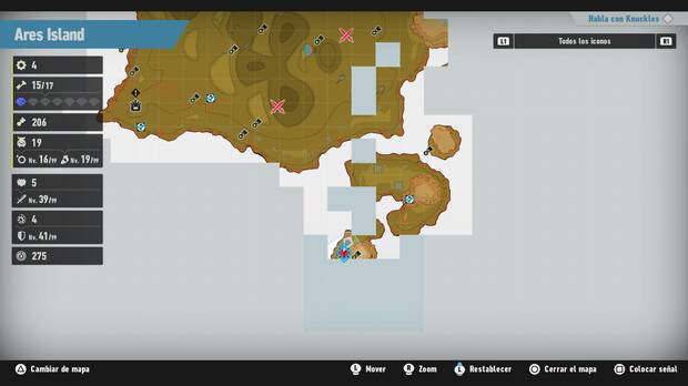 Sonic Frontiers - Localización en el mapa del desafío M-029 de Ares Island