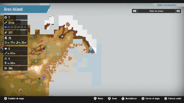 Sonic Frontiers - Localización en el mapa del desafío M-040 de Ares Island