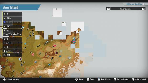 Sonic Frontiers - Localización en el mapa del desafío M-052 de Ares Island