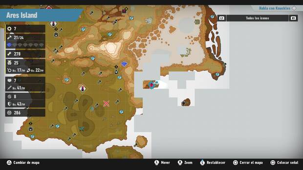 Sonic Frontiers - Localización en el mapa del desafío M-042 de Ares Island