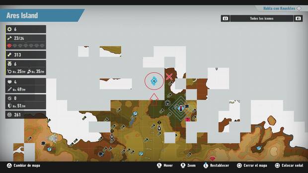 Sonic Frontiers - Localización en el mapa del desafío M-038 de Ares Island