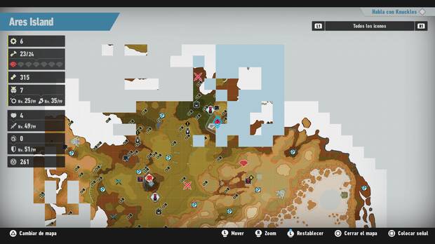 Sonic Frontiers - Localización en el mapa del desafío M-051 de Ares Island