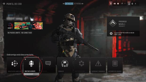 Call of Duty Modern Warfare 3 (2023) - Invitar amigos a tu grupo desde su perfil