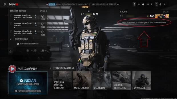 Call of Duty Modern Warfare 3 (2023) - ¿Cómo jugar en pantalla dividida localmente?
