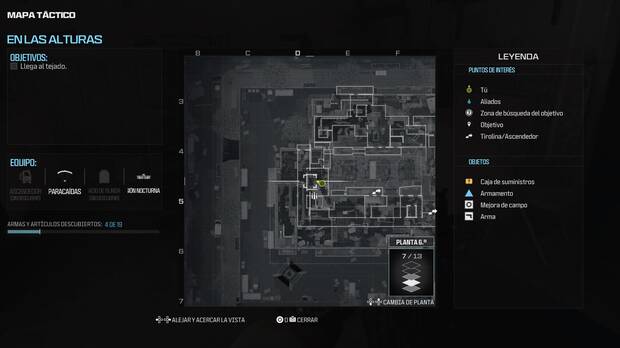 Call of Duty Modern Warfare 3 - Localización en el mapa de la mejora del chaleco portaplacas #1 de la misión En las alturas