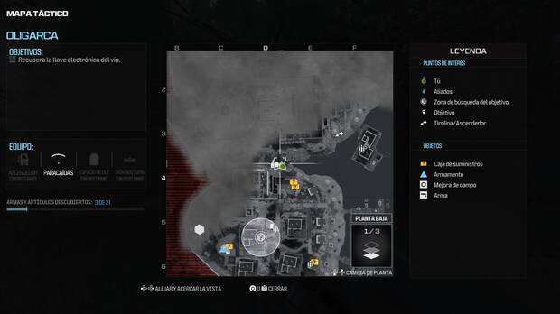Call of Duty Modern Warfare 3 - Localización en el mapa de la mejora del chaleco portaplacas #1 de la misión Oligarca